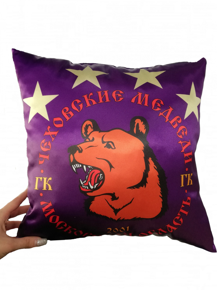 Подушка с логотипом «Чеховские медведи» 30 см в диаметре 